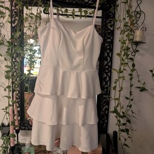 Altar'd State White Layered Mini Dress